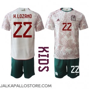 Meksiko Hirving Lozano #22 Vieraspaita Lapsille MM-kisat 2022 Lyhythihainen (+ shortsit)